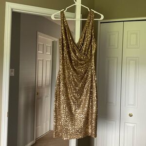 Gold cocktail dress